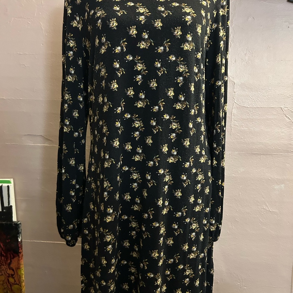 Floral Black Dress